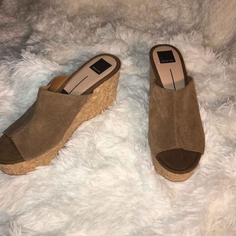 Dolce Vita Wedge slides suede light brown